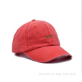 Rood gewassen denim dad honkbal petten